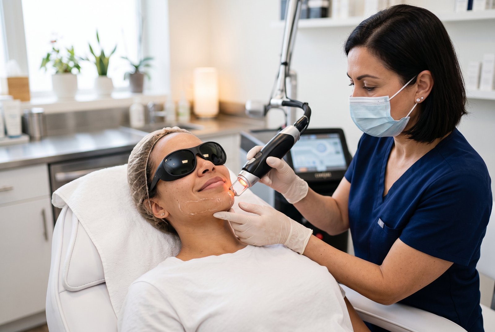 Laser hair removal on the chin