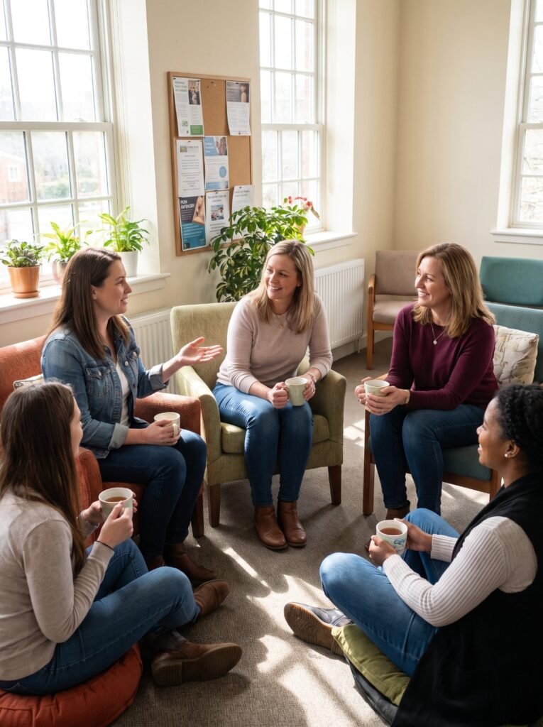 Women talking in a support group